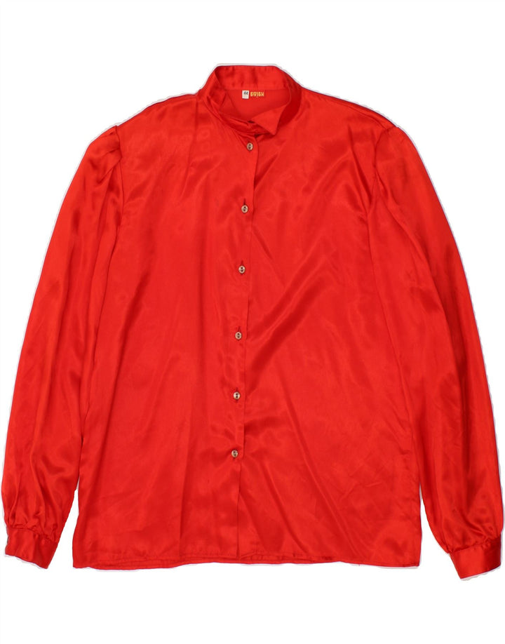 VINTAGE Womens Shirt Blouse IT 44 Medium Red Viscose Vintage Vintage and Second-Hand Vintage from Messina Hembry 