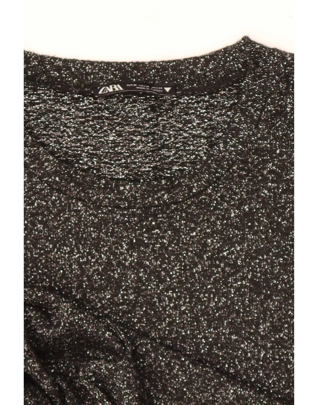 Женский топ с длинным рукавом Zara UK 12, средний черный