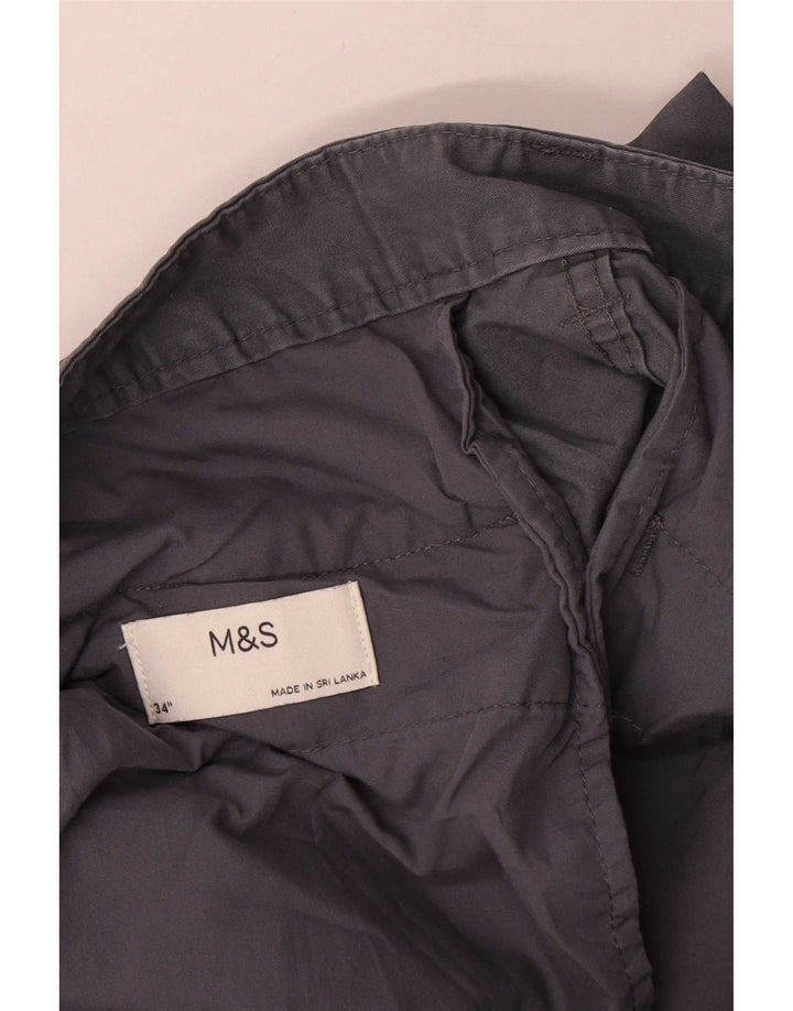 Мужские шорты карго Marks & Spencer W34, большие серые, хлопок