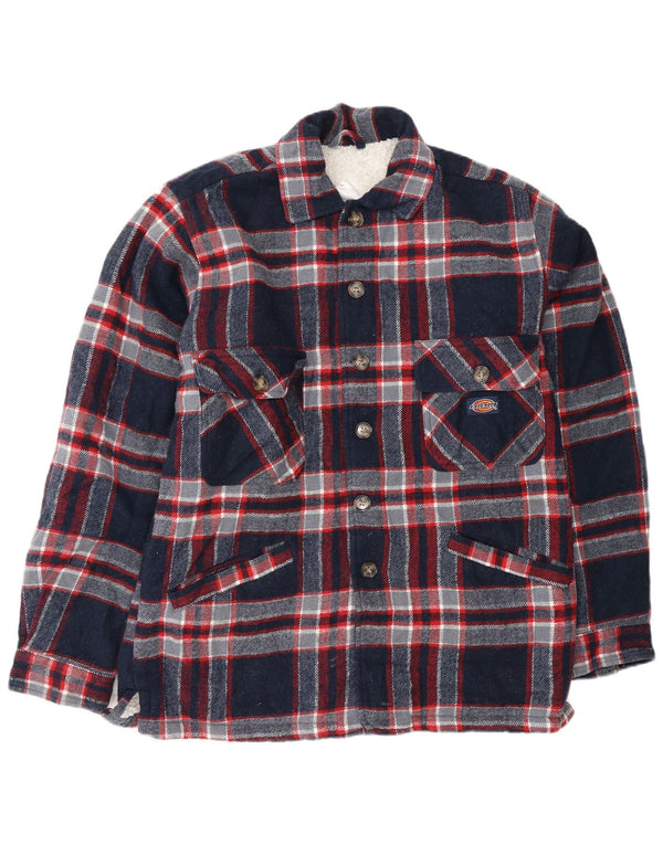 Dickies Mens Lumberjack Flannel Shirt Medium Navy Blue Check Acrylic