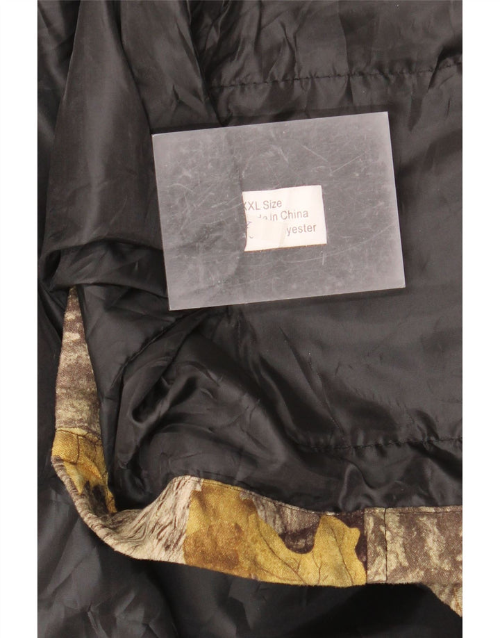 VINTAGE Мужской жилет с абстрактным узором UK 44 2XL Коричневый полиэстер с цветными блоками