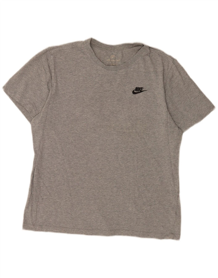 Мужская футболка Nike из хлопка среднего серого цвета с крапинками