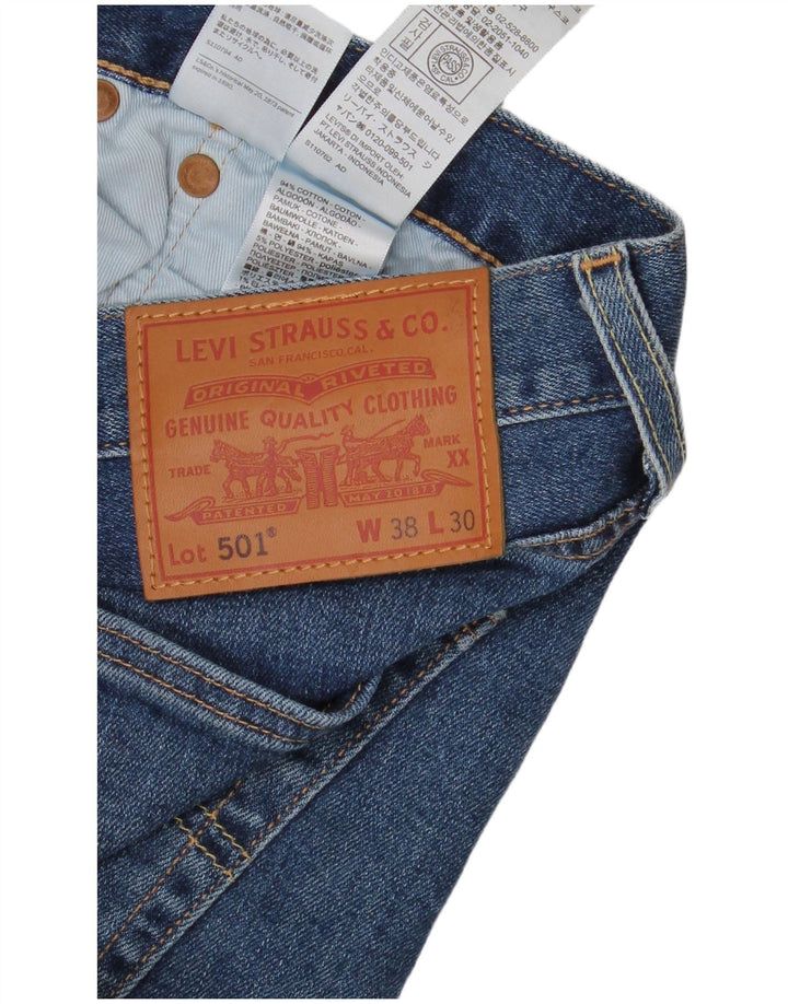 Мужские укороченные прямые джинсы Levi's 501 W38 L25, синий хлопок