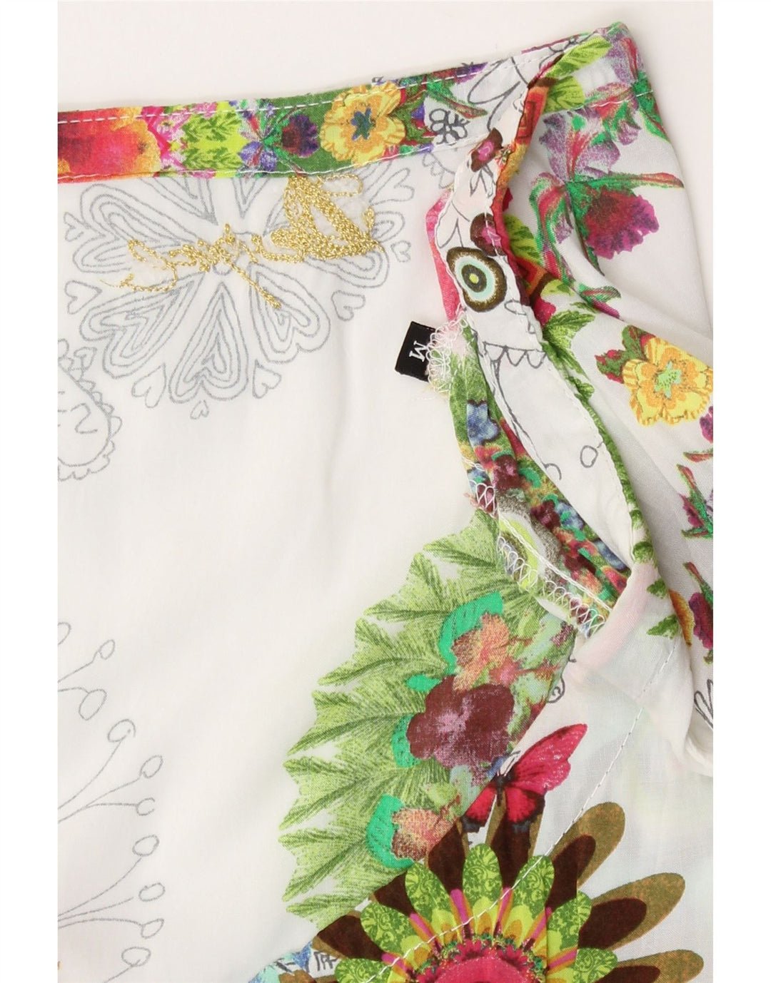 Женская туника с рукавом 3/4 Desigual UK 12, средний белый цветочный принт