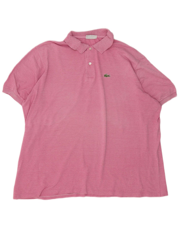 Мужская рубашка-поло Lacoste, размер 8, 3XL, розовый хлопок с крапинками
