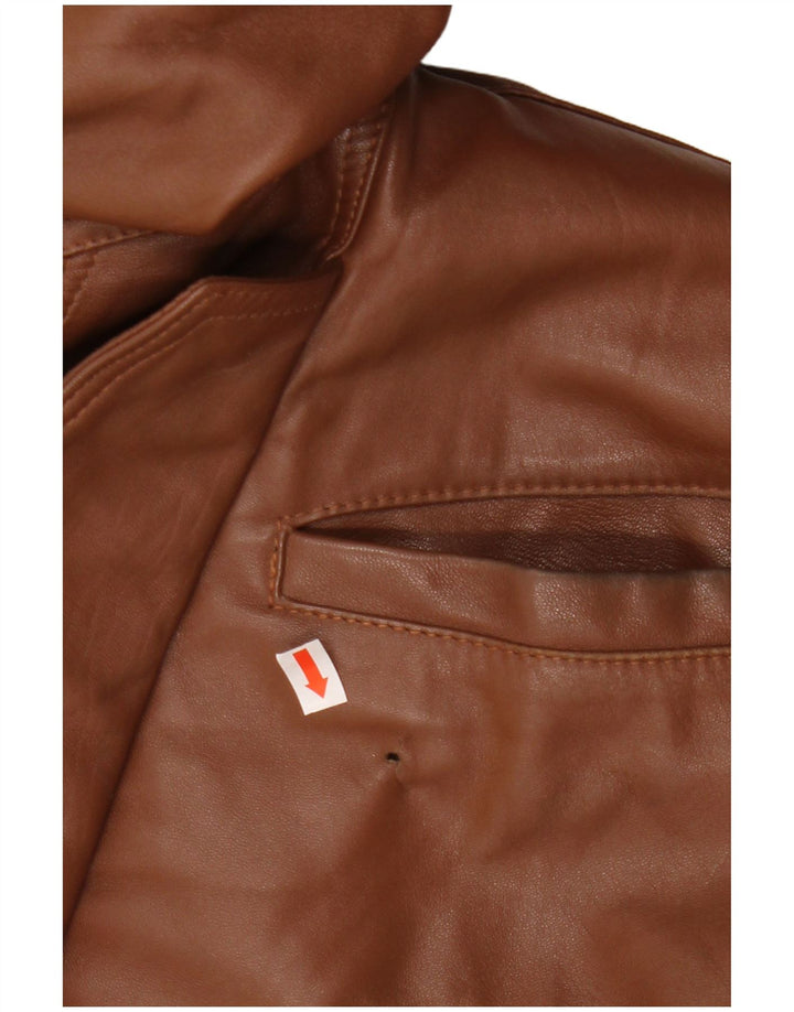 Винтажная мужская кожаная куртка UK 42 XL Коричневая кожаная