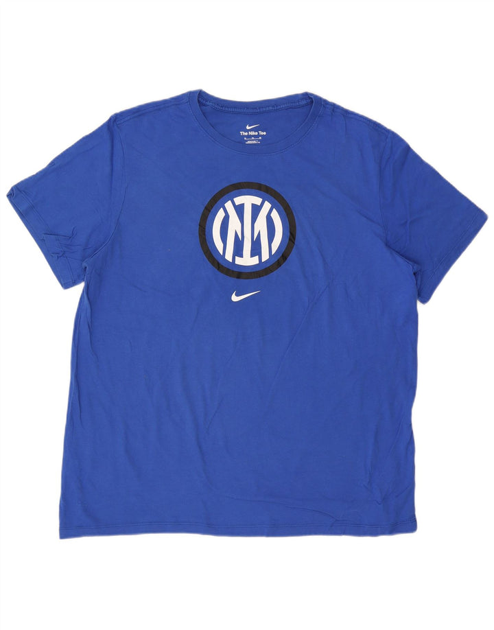 Мужская футболка NIKE Inter Milan с графическим рисунком, XL, синяя, хлопковая