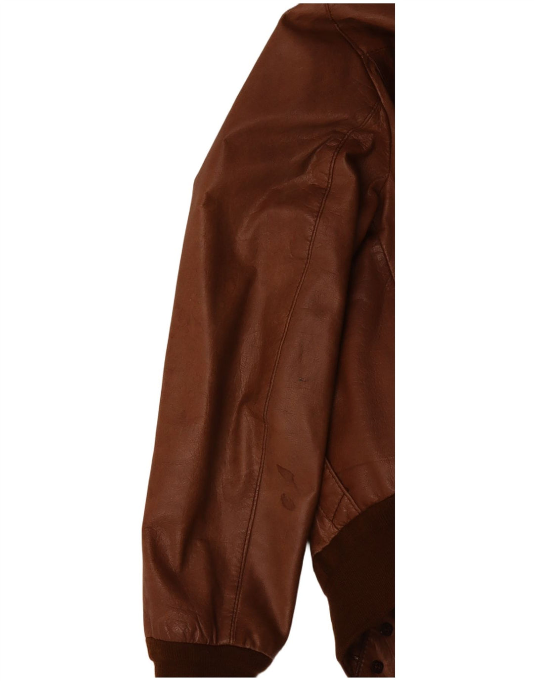 Мужская укороченная куртка-бомбер VINTAGE UK 36, маленькая коричневая с цветными блоками