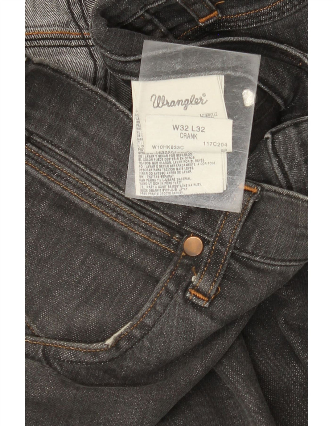 Мужские прямые джинсы WRANGLER W32 L32, серый хлопок