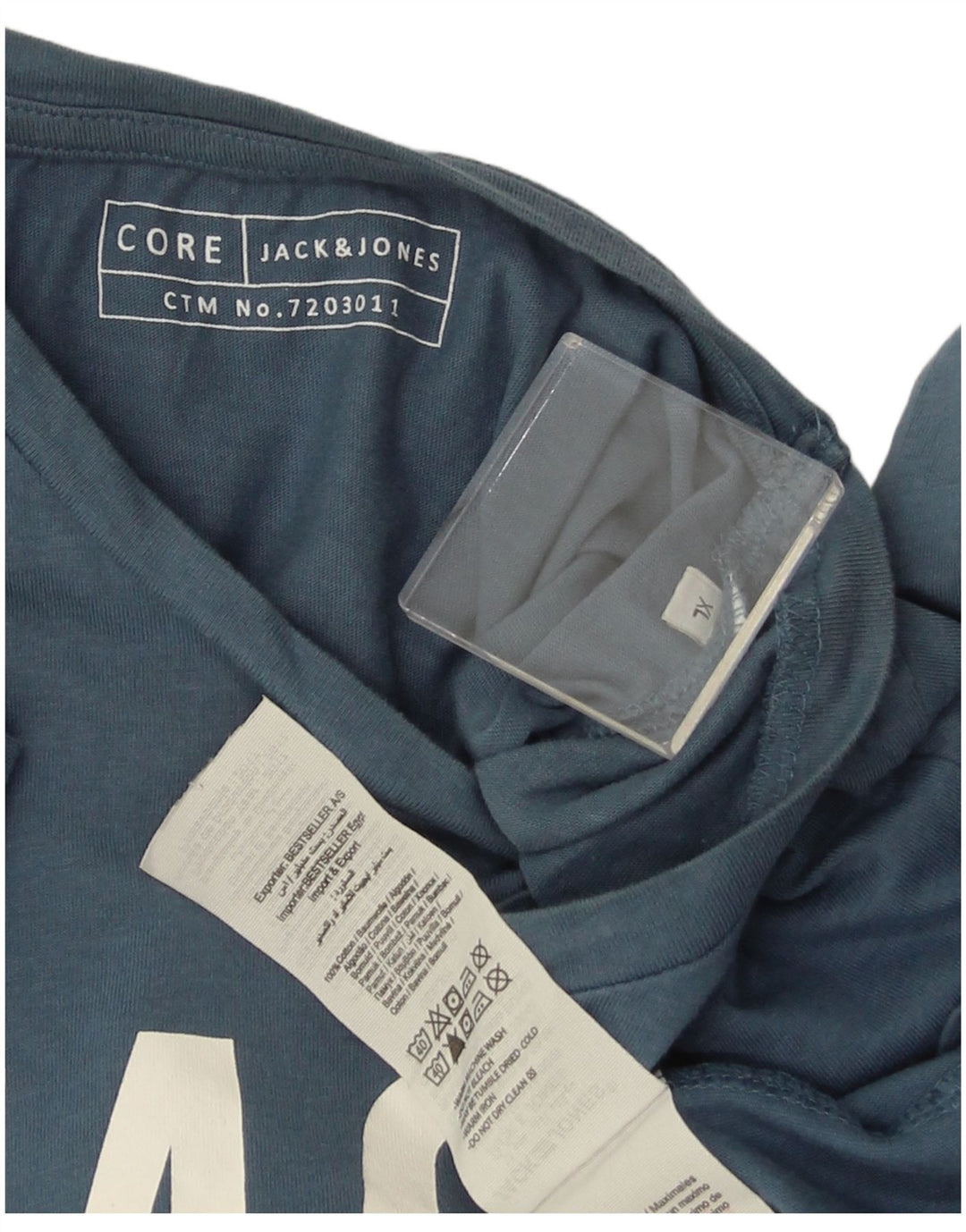 Мужская футболка с рисунком JACK & JONES, топ XL, синяя, хлопок