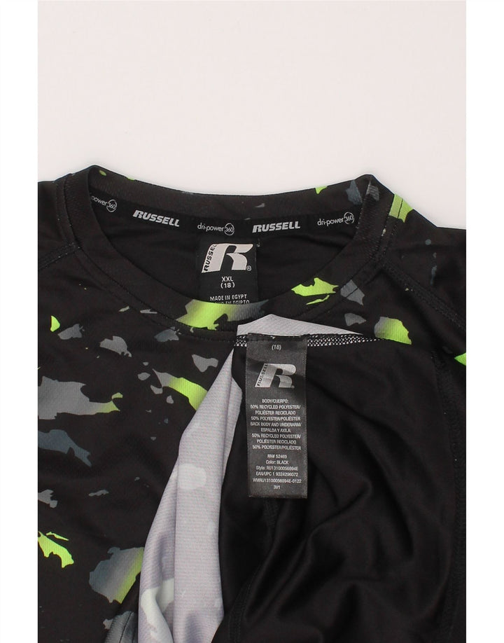 Футболка Dri-Power для мальчиков RUSSELL ATHLETIC, топ 15–16 лет, размер 2XL, черный