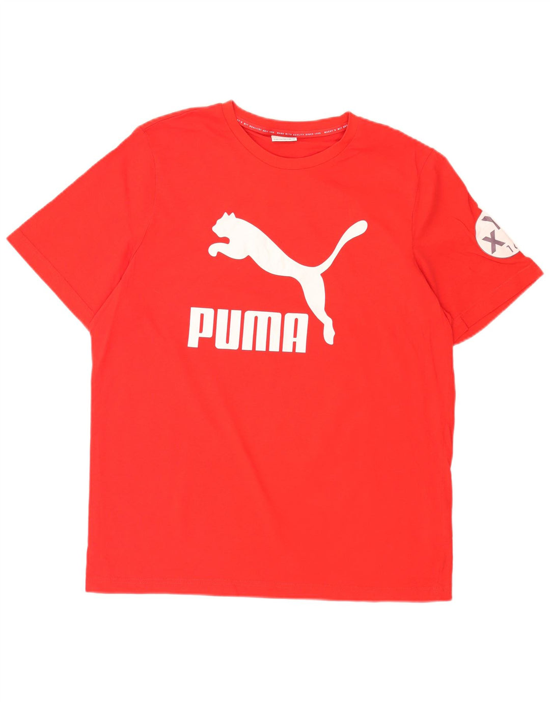 Мужская футболка с рисунком Puma, большой красный хлопок