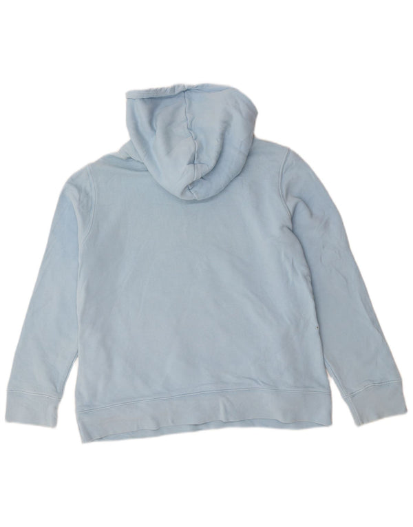 Adidas Womens Graphic Hoodie Jumper UK 14 Large Blue Cotton
