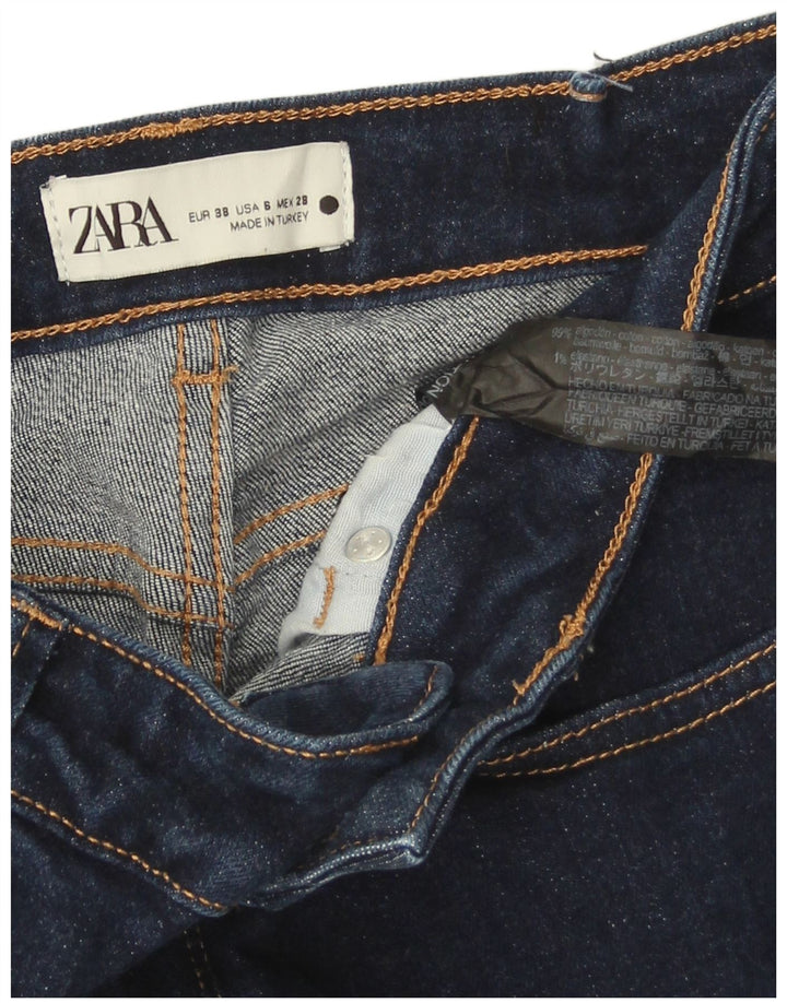 Женские джинсы Bootcut Zara EU 38, маленькие W28 L29, темно-синие, хлопок