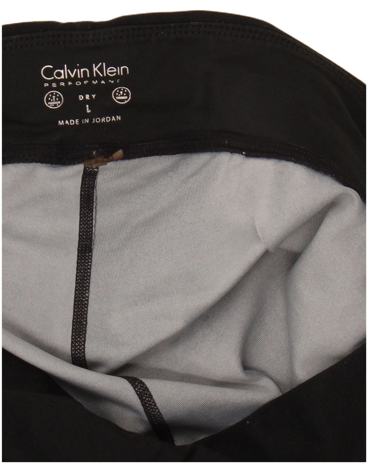 Женские леггинсы Calvin Klein UK 14, большие черные с геометрическим рисунком