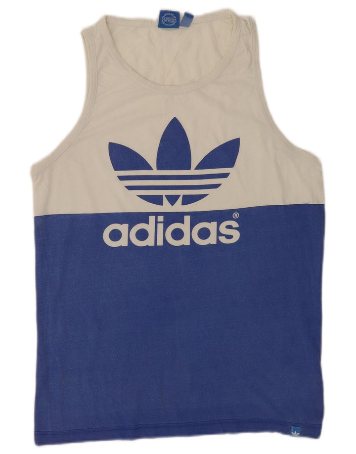 Мужской жилет Adidas с графическим рисунком, средний белый хлопок с цветными блоками