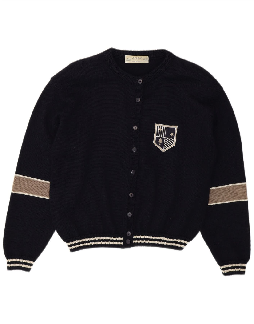 Женский кардиган St Michael, Великобритания, 16/18, большой, темно-синий, цветной блок