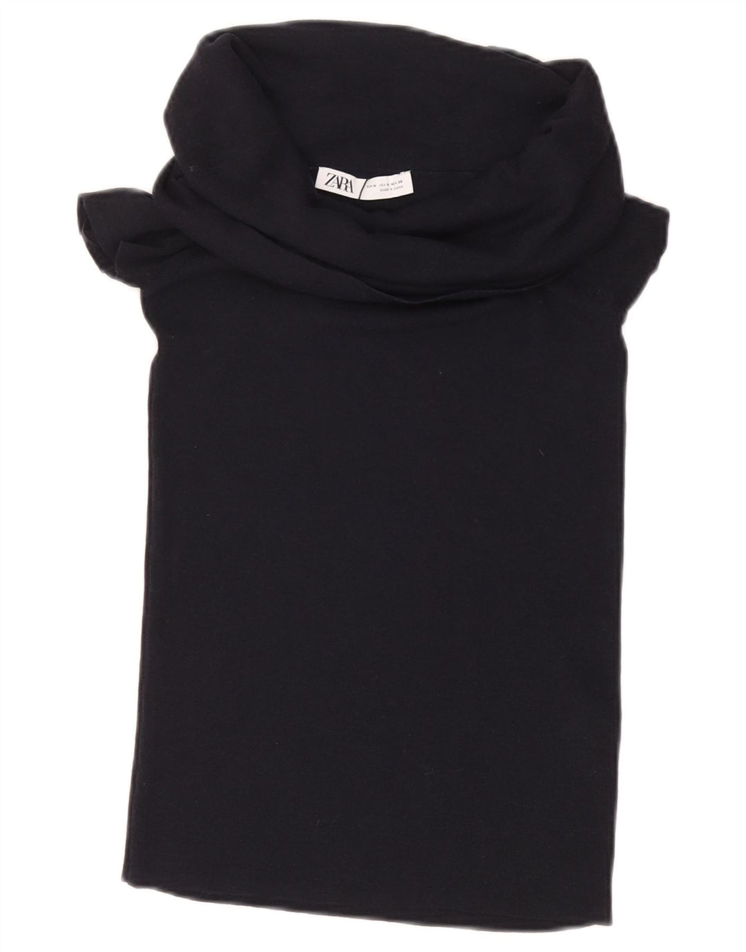 Женская укороченная блузка ZARA UK 12, средний черный, вискоза
