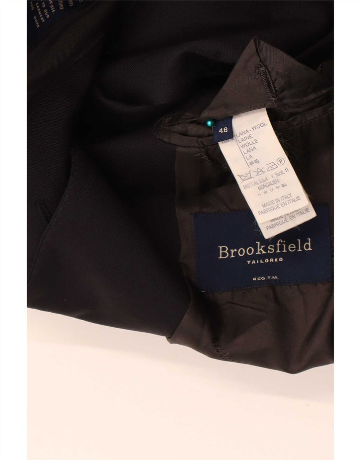 Мужской пиджак Brooksfield на 3 пуговицах IT 48, средний, черный, шерсть