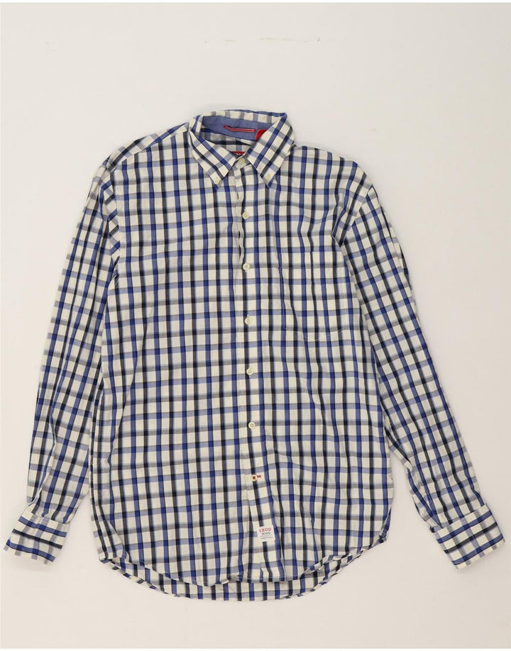IZOD Mens Shirt Small Blue Check Cotton Vintage Izod and Second-Hand Izod from Messina Hembry 