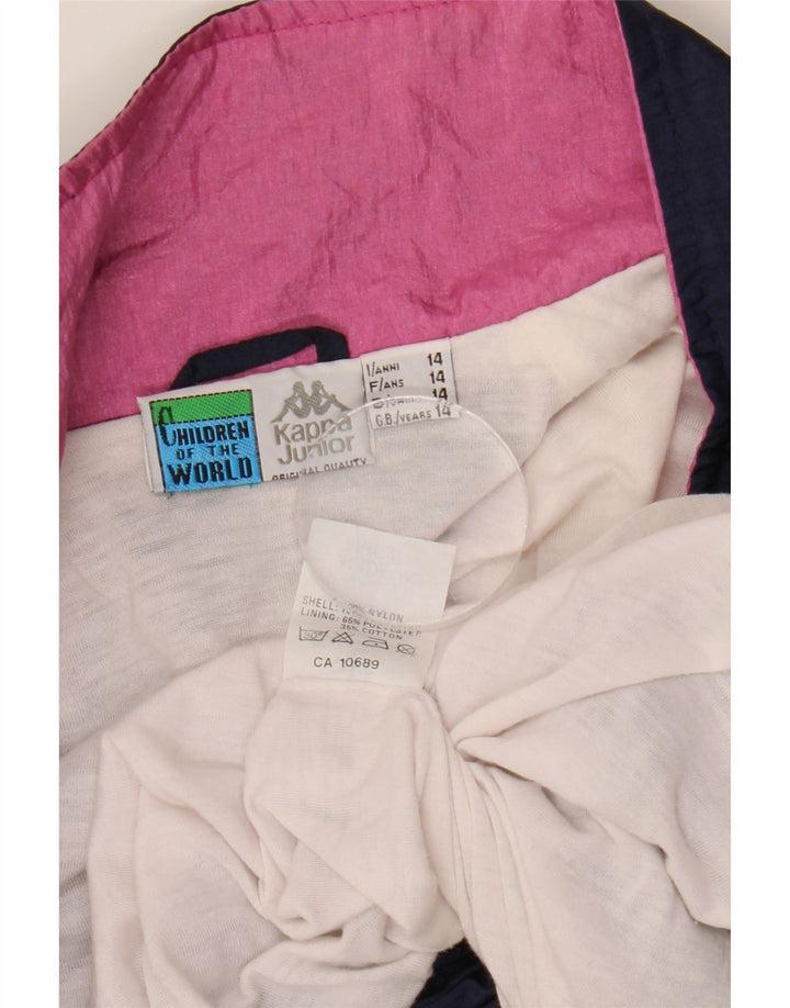 KAPPA Спортивный костюм с графическим рисунком для мальчиков, верхняя куртка 13–14 лет, темно-синий с цветными блоками