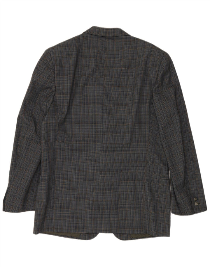 VALENTINO Мужской пиджак на 2 пуговицах IT 50, большой синий в клетку, вискоза