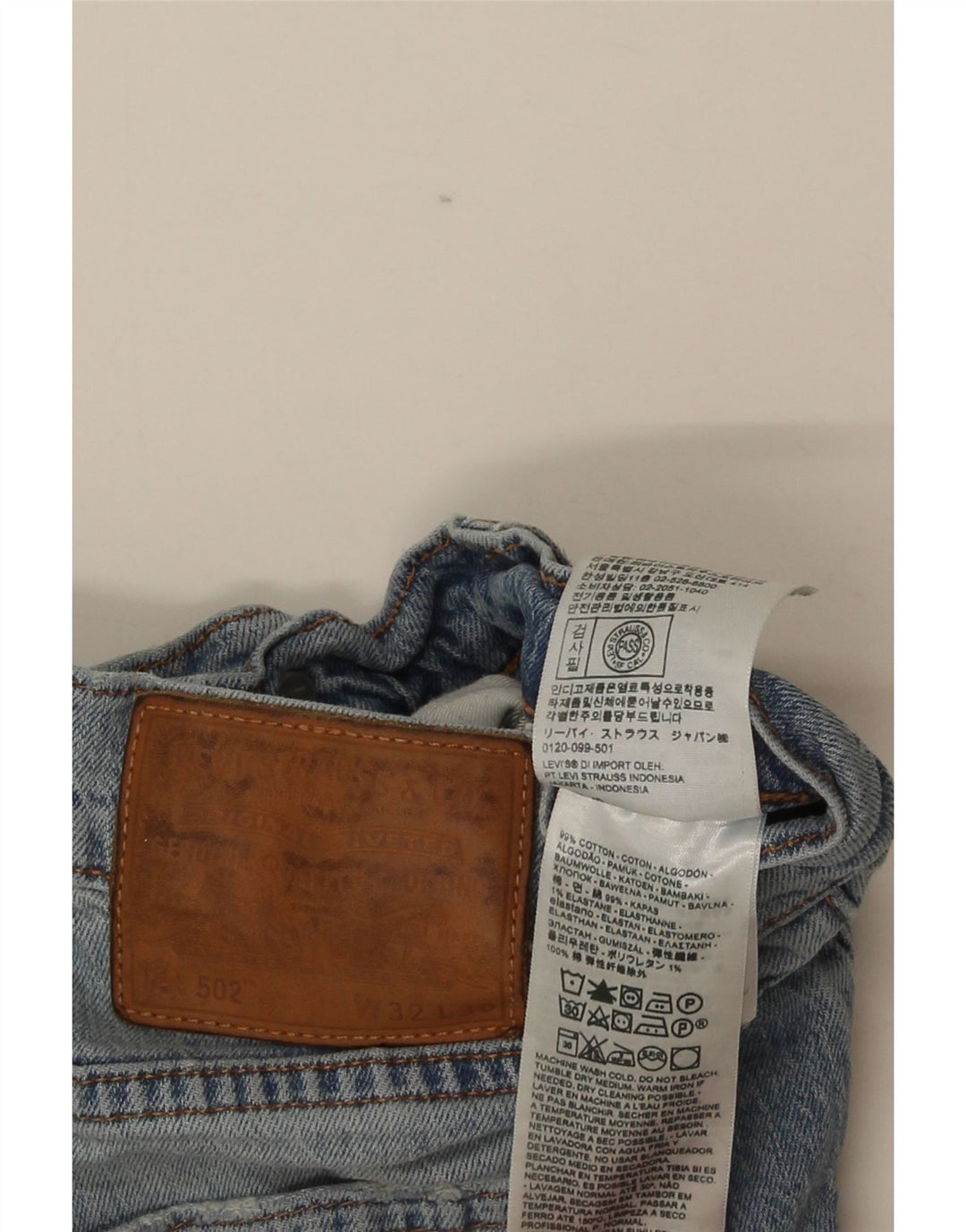 Мужские прямые джинсы Levi's 502 W32 L30 синие, хлопок