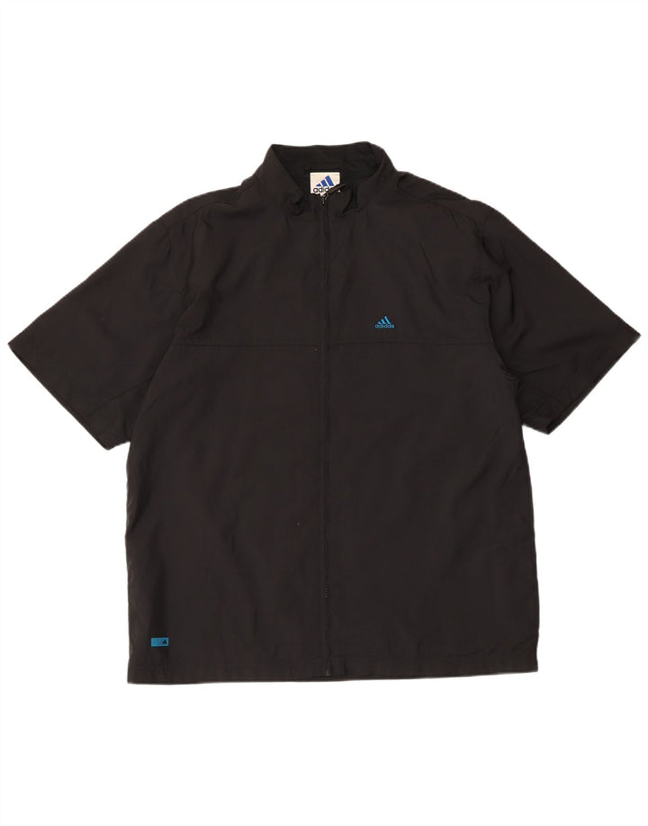 Мужской спортивный костюм Adidas с коротким рукавом, верхняя куртка, маленький черный полиэстер