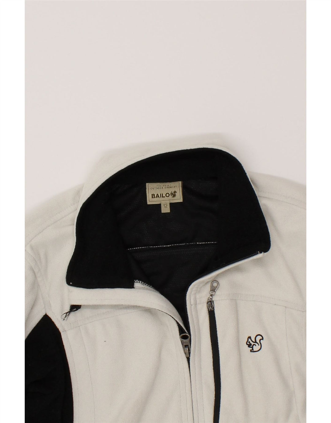 BAILO Womens Fleece Jacket UK 12 Medium White Colourblock Polyester Vintage Bailo and Second-Hand Bailo from Messina Hembry 