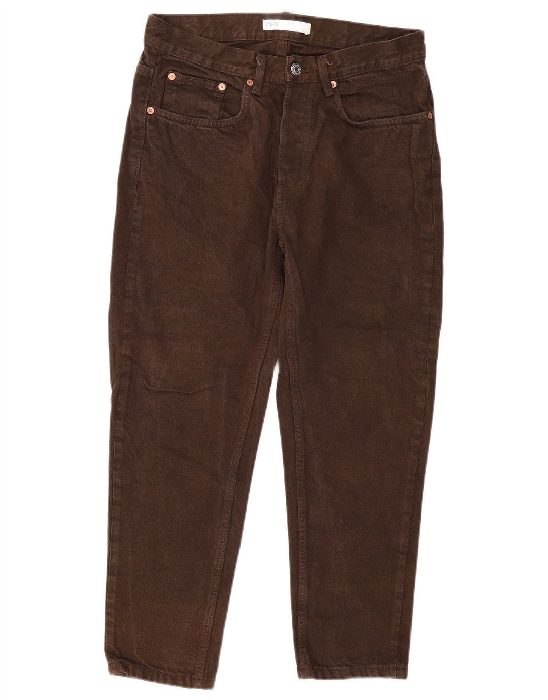 Мужские укороченные джинсы ZARA EU 40 Medium W31 L25 Коричневые, хлопок