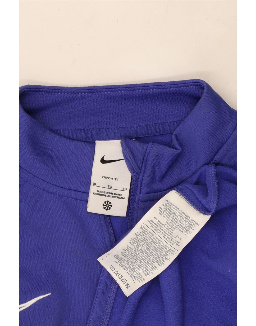 Мужской пуловер с воротником на молнии NIKE Dri Fit XL, синий полиэстер