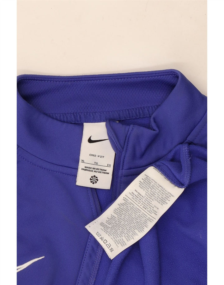 Мужской пуловер с воротником на молнии NIKE Dri Fit XL, синий полиэстер