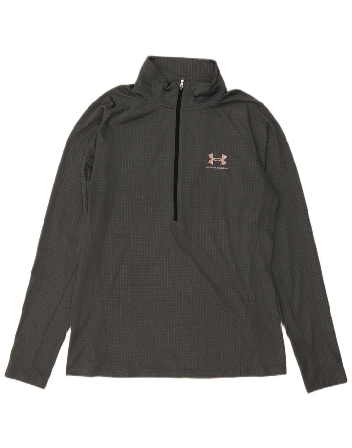Мужской пуловер в спортивном костюме Under Armour Heat Gear, большой серый в клетку