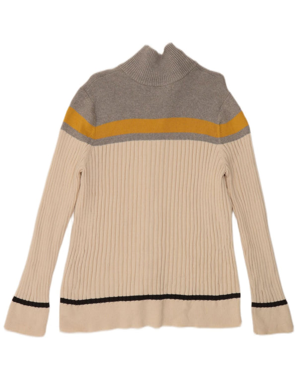 Женский кардиган Eddie Bauer, свитер UK 20 2XL, бежевый, хлопок с цветными блоками