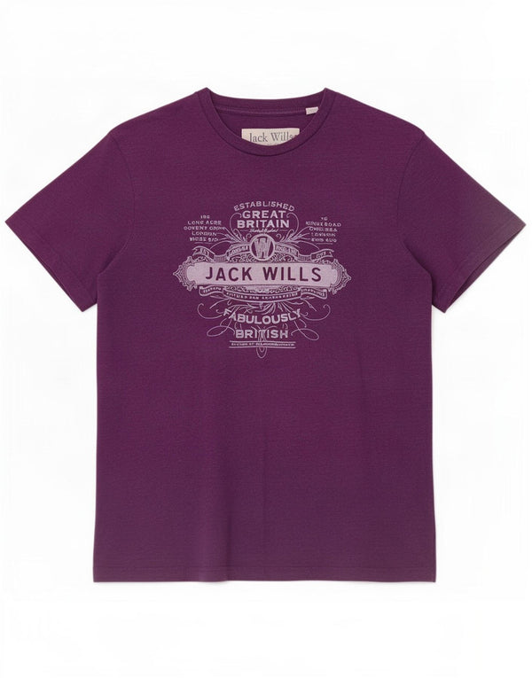 Мужская футболка с рисунком Jack Wills Top XS Фиолетовый хлопок
