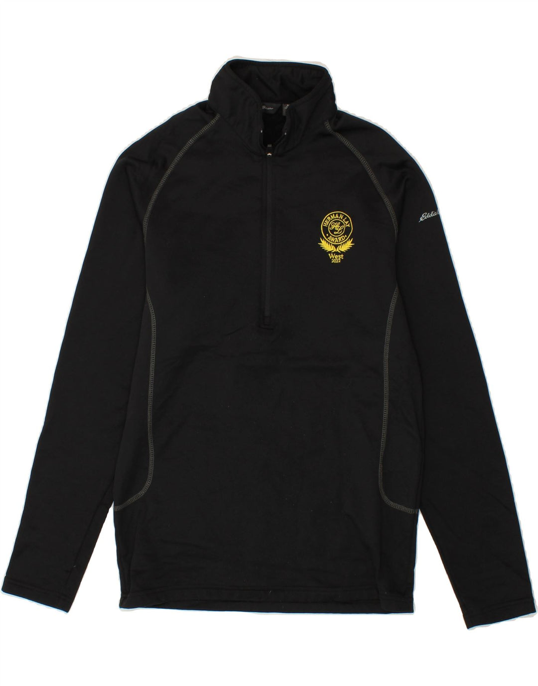 EDDIE BAUER Womens Zip Neck Pullover Tracksuit Top UK 14 Medium Black Vintage Eddie Bauer and Second-Hand Eddie Bauer from Messina Hembry 