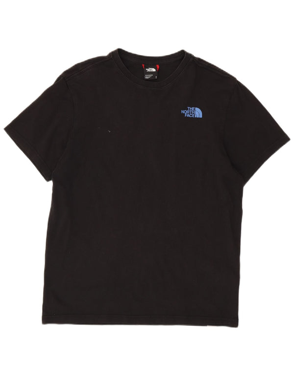 Мужская футболка с рисунком The North Face, хлопковый топ среднего размера, черный