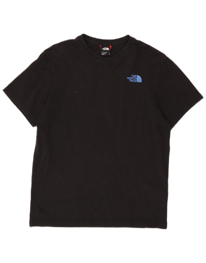 Мужская футболка с рисунком The North Face, хлопковый топ среднего размера, черный