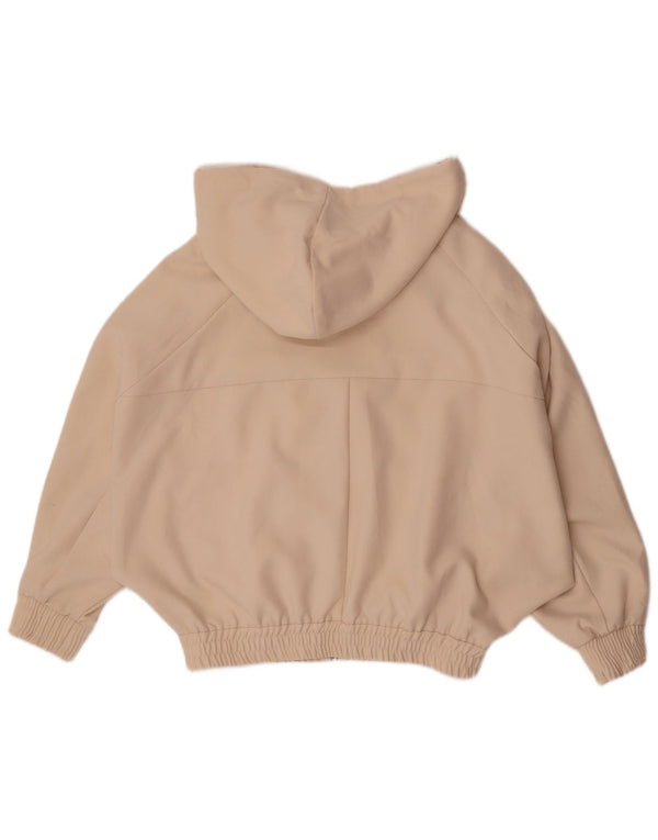 Женский свитер с капюшоном и молнией «летучая мышь» с рукавами 3/4 Zara UK 6 XS, бежевый полиэстер