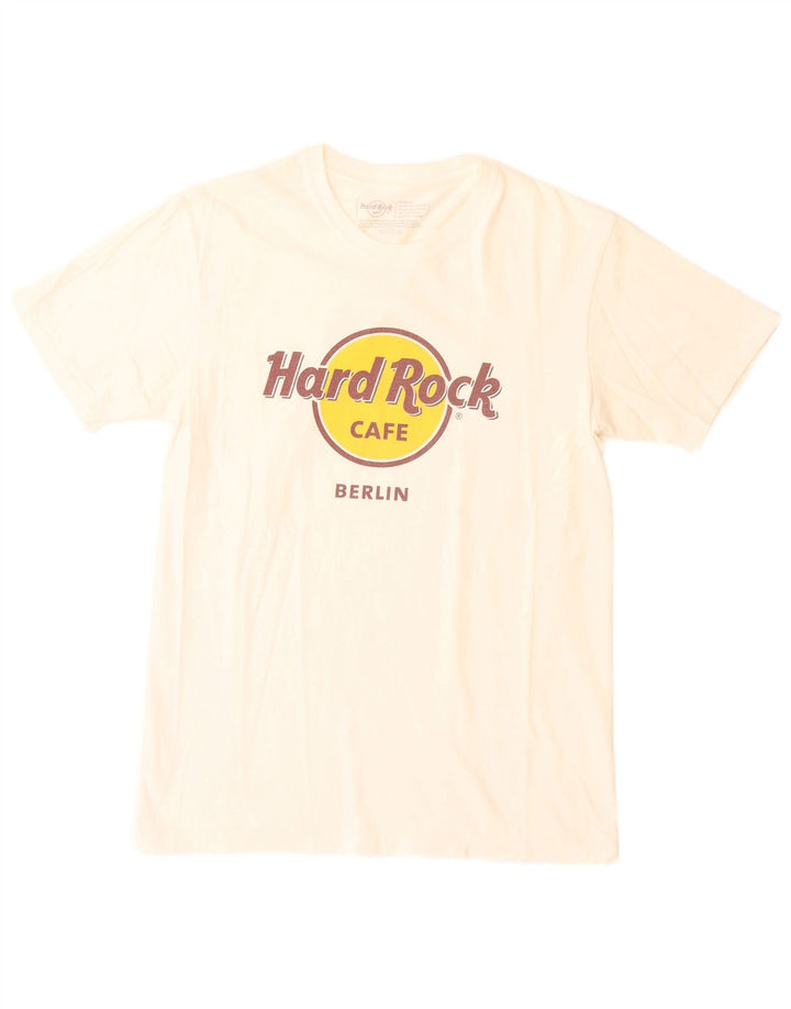 Мужская футболка с рисунком Hard Rock Cafe Berlin, топ среднего размера, белый хлопок