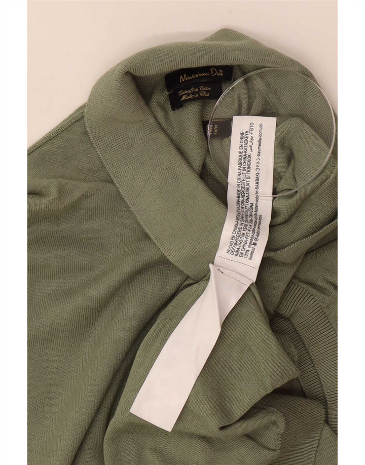 Мужская рубашка-поло Massimo Dutti, зеленый хлопок, большой размер