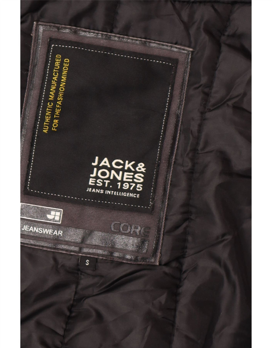 Мужская куртка-бомбер Jack & Jones с капюшоном UK 36, маленькая, черная, полиамид