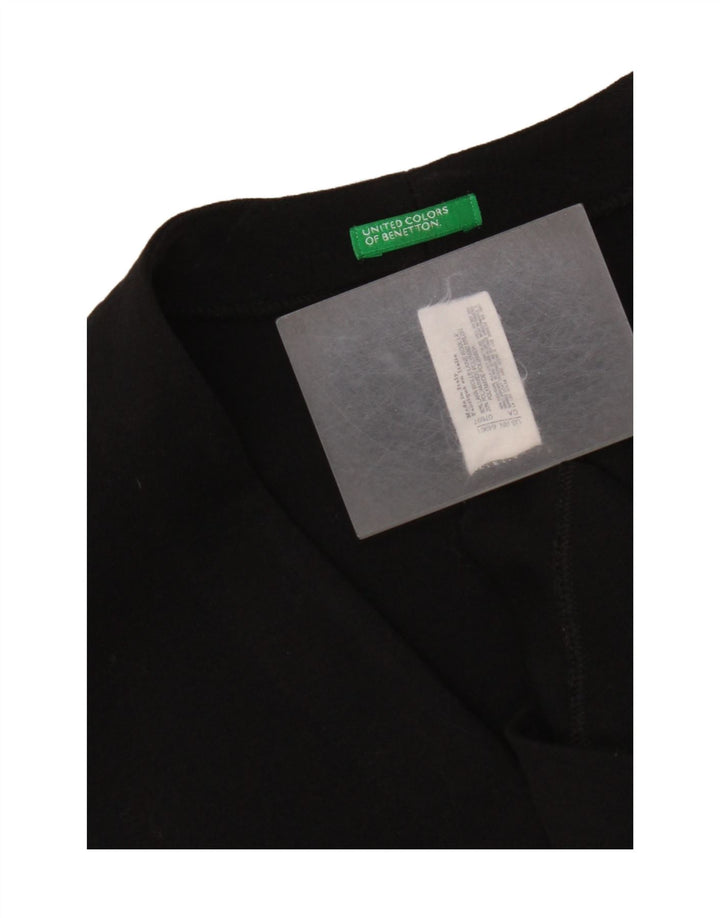 Женский удлиненный открытый кардиган Benetton UK 14, средний черный, шерсть