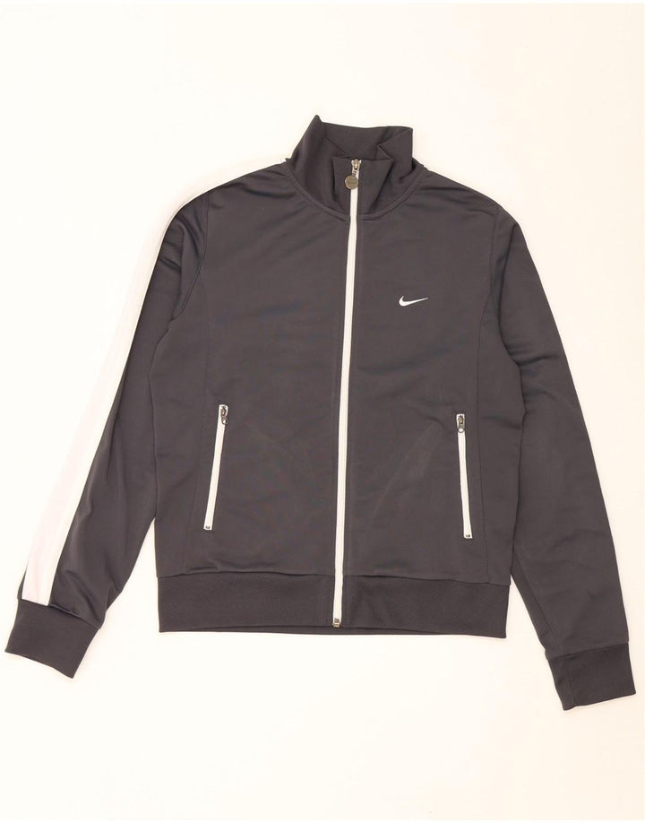 Женская укороченная спортивная куртка Nike UK 14/16, большой серый цвет с цветными блоками