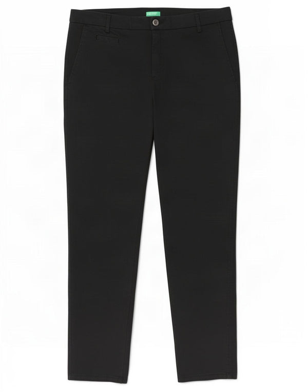 Женские брюки-чиносы Benetton UK 12 Medium W32 L27, черный хлопок
