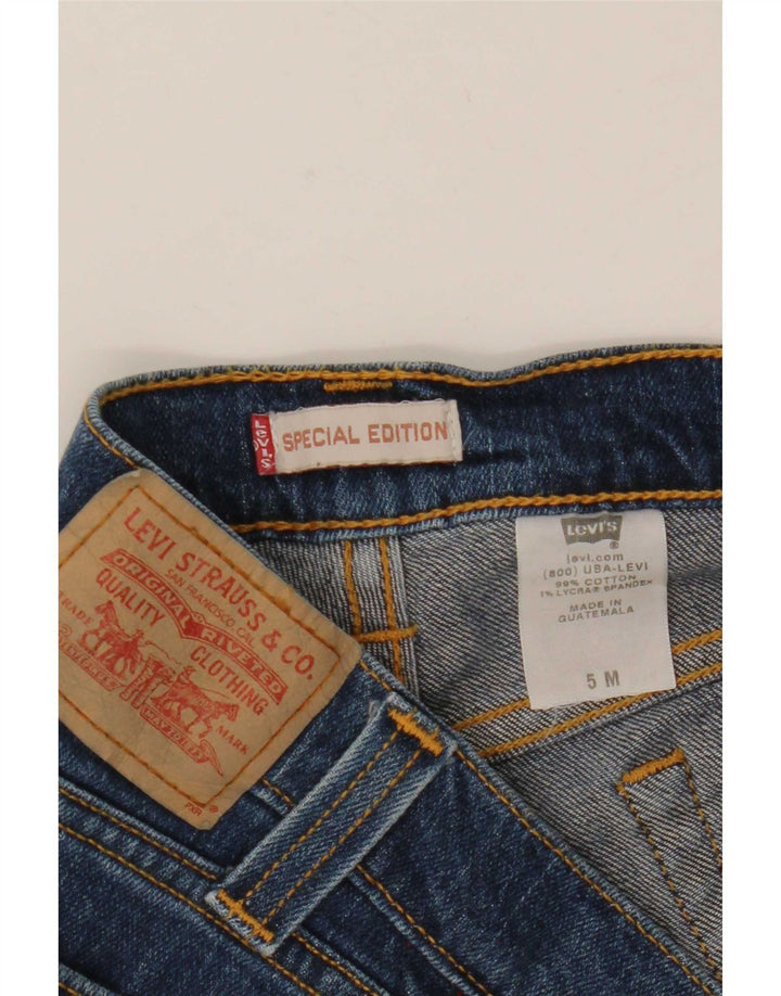 Женские потертые узкие джинсы Levi's США 5, средние W30 L26, синие, хлопок