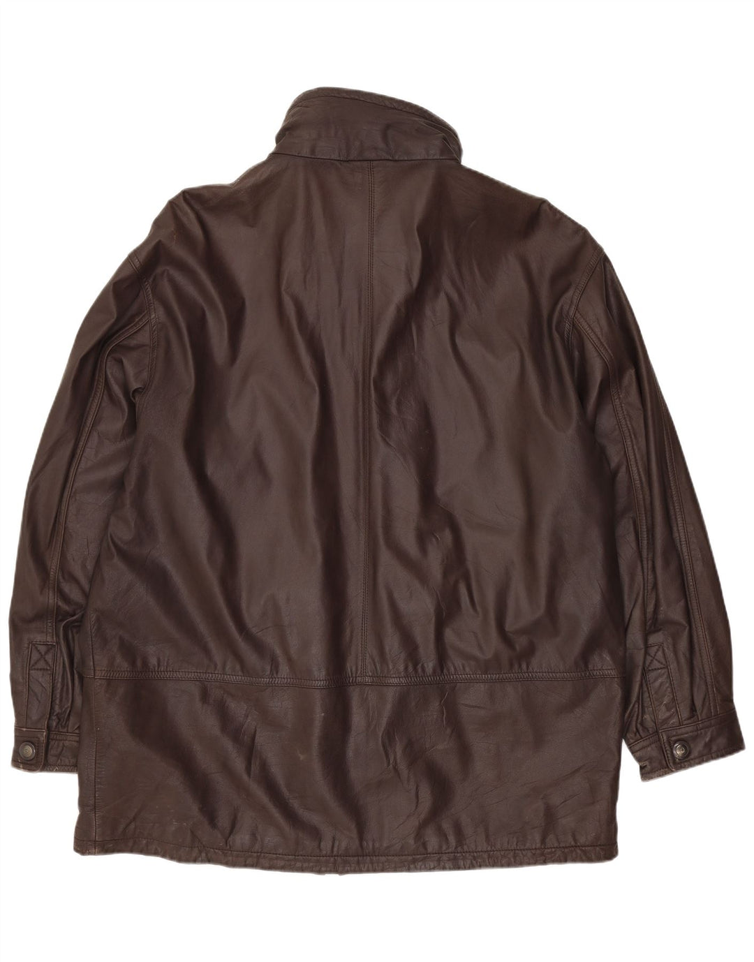 Винтажная мужская кожаная куртка UK 40, большая коричневая кожа