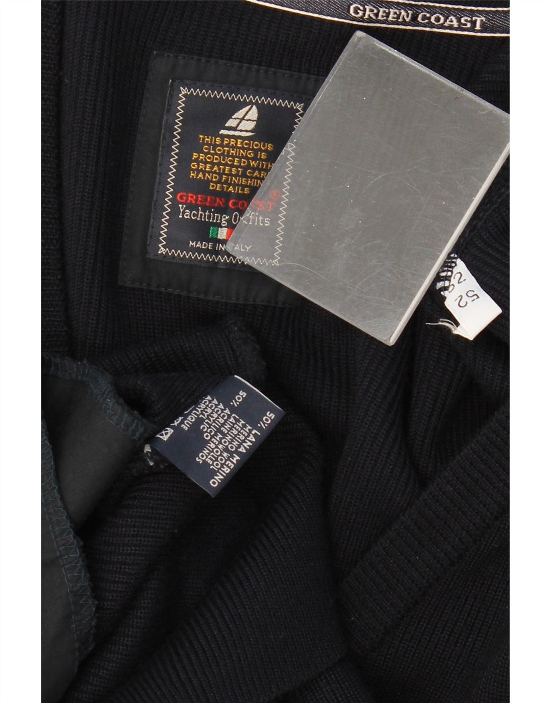 Мужской кардиган GREEN COAST IT 52, большой черный из шерсти мериноса