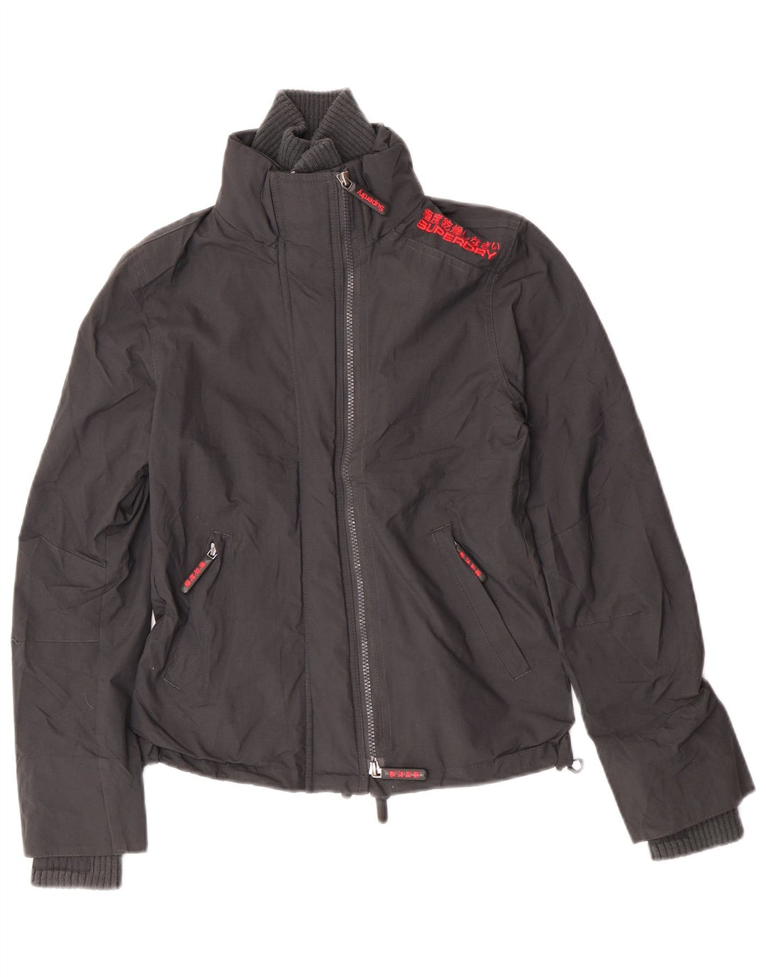 Женская дождевик с графическим рисунком Superdry UK 10, маленький серый нейлон