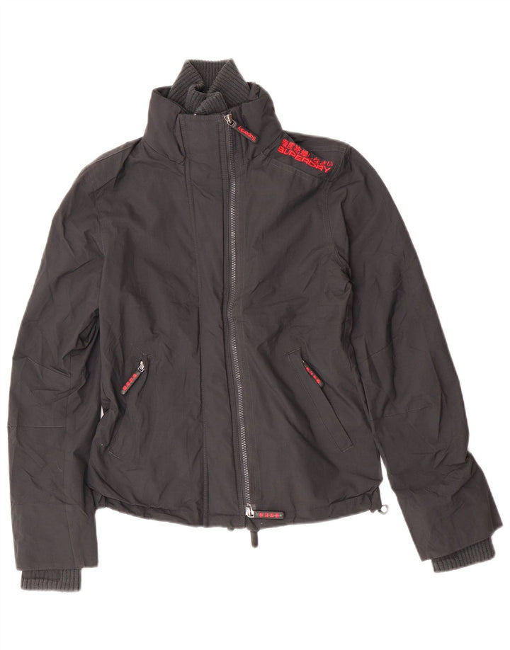 Женская дождевик с графическим рисунком Superdry UK 10, маленький серый нейлон